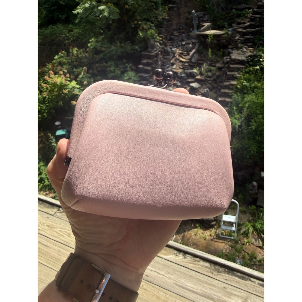 Coach 1941 Kisslock Coin Purse Pink Leather Coin Case Gunmetal Hardware - Picture 10 of 10